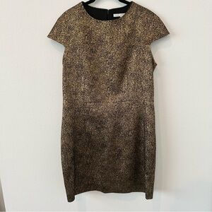 Diane von Furstenberg Hadlie Two Gold Sheath Dress